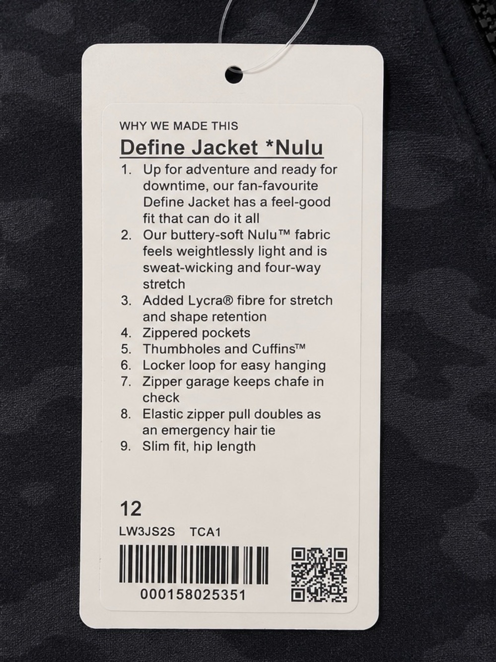 lululemon Define Black Camo Full-Zip Jacket - Picture 4 of 4